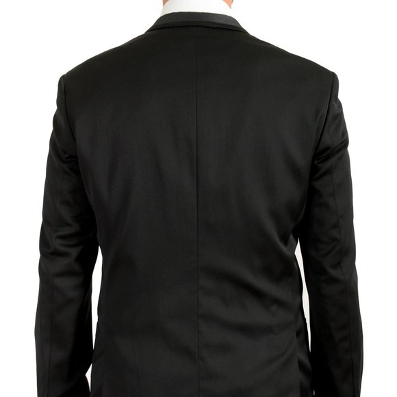 Hugo Boss Men's "Arti/Hesten201E1" Extra Slim Black Tuxedo Wool One Button Suit - Picture 6 of 14